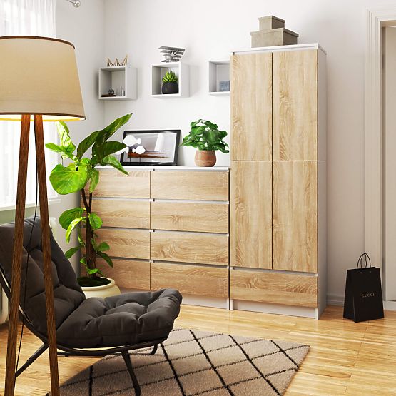 LIBRERIA CHIUSA R60 2D 1SZ CLP PK BIANCO / SONOMA