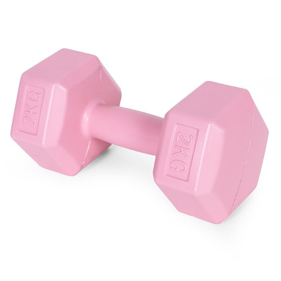 Manubri esagonali set 2x2 kg pesi per fitness rosa ModernHome