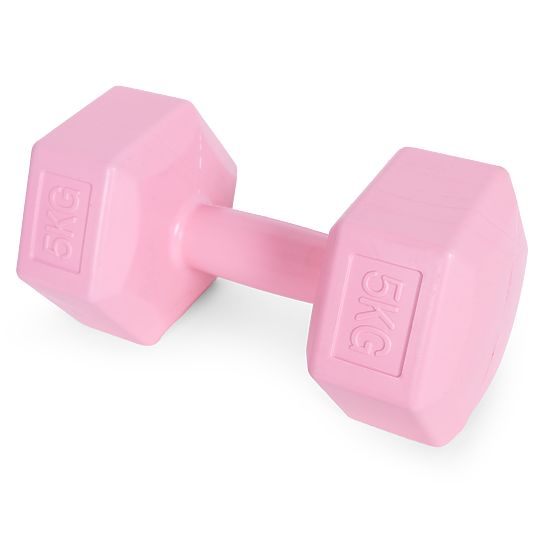 Manubri esagonali set 2x5 kg pesi per esercizi fitness rosa ModernHome