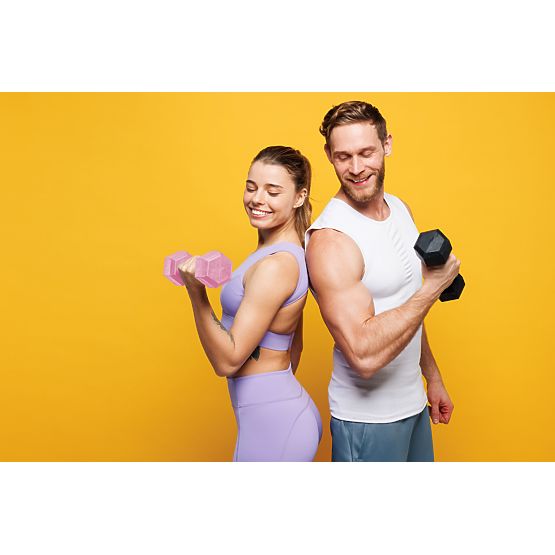 Manubri esagonali set 2x5 kg pesi per esercizi fitness rosa ModernHome