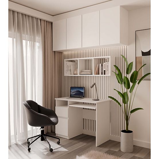 Mensola a Sospensione COBI 1X3 - Moderna Mensola da Parete 3 Scomparti Bianco Opaco