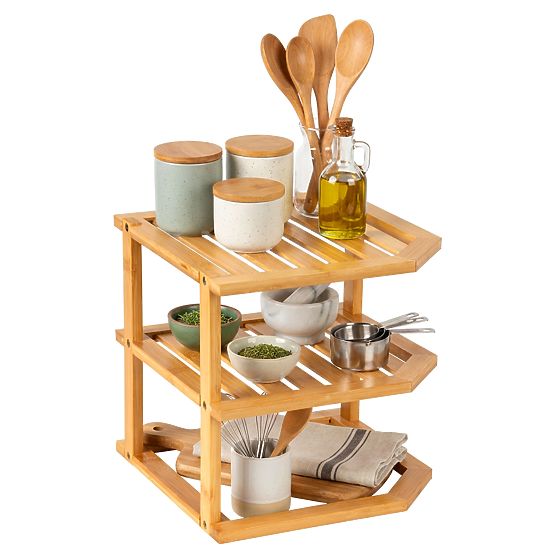 Mensola angolare da cucina in bambù DEDAL