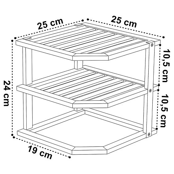Mensola angolare da cucina in bambù DEDAL