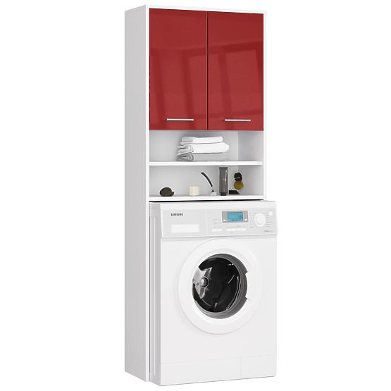 MENSOLA DA BAGNO FIN SOPRA LA LAVATRICE BIANCA / ROSSO LUCIDO