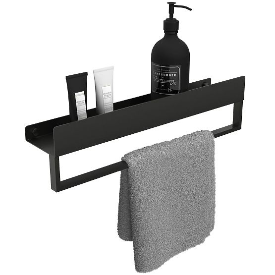 Mensola da bagno per vasca SF01 45cm nero opaco