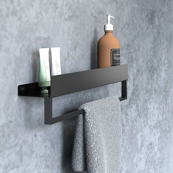 Mensola da bagno per vasca SF01 45cm nero opaco