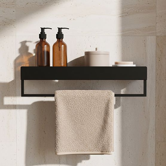 Mensola da bagno per vasca SF01 45cm nero opaco