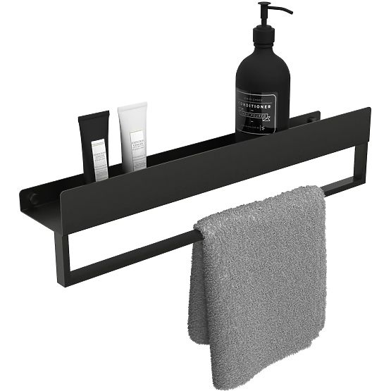 Mensola da bagno per vasca SF01 60 cm nero opaco