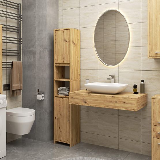 Mensola da bagno Uni - Rovere Artisan - 2 ante 2 nicchie