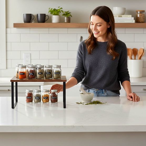 Mensola da cucina in bambù GINGER MAX rustica