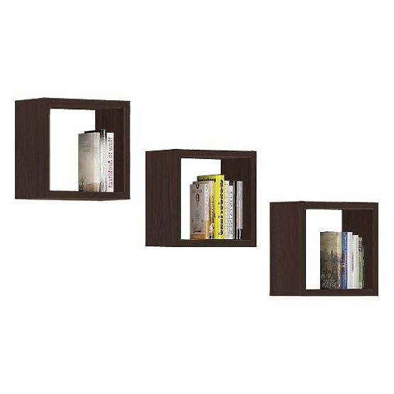 MENSOLA DA PARETE K 25x25cm SET 3pz WENGE