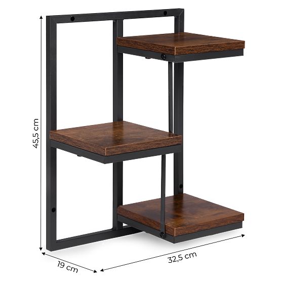 Mensola da parete per fiori, scaffale sospeso per piante decorativo a 3 livelli loft ModernHome