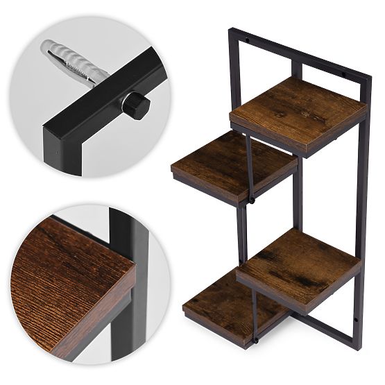 Mensola da parete per piante a 4 livelli decorazione loft ModernHome