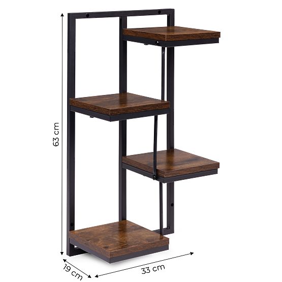 Mensola da parete per piante a 4 livelli decorazione loft ModernHome