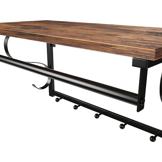 Mensola in legno con ganci per abiti LOFT