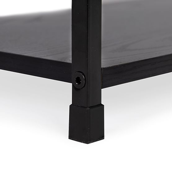 Mensola in legno con struttura in metallo larga LOFT 3 ripiani nera