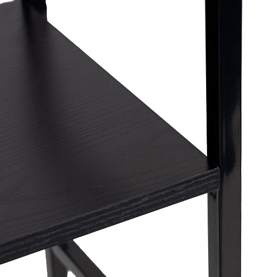 Mensola in legno con struttura in metallo larga LOFT 3 ripiani nera