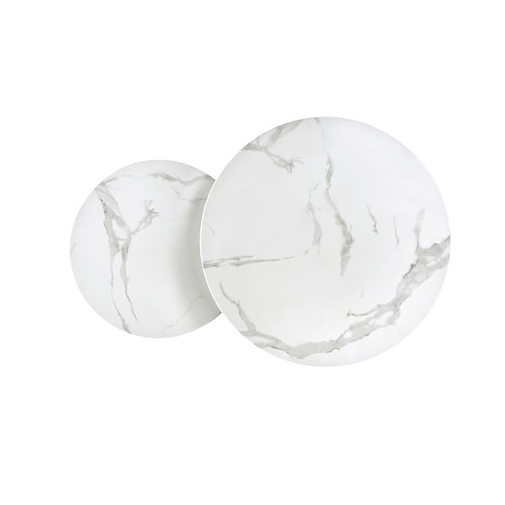 MERCURY 2 set di 2 panche, struttura - argento, vetro - marmo bianco (1p=1pz)