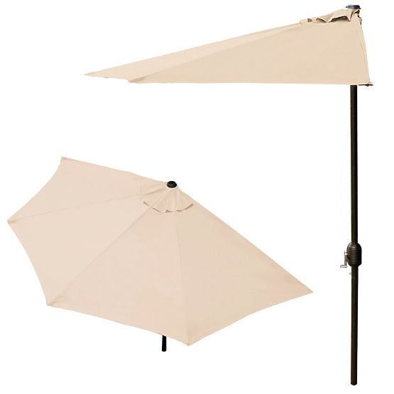 Mezzo ombrellone da giardino a parete per terrazza 2,7m beige