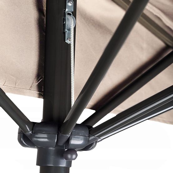 Mezzo ombrellone da giardino a parete per terrazza 2,7m beige