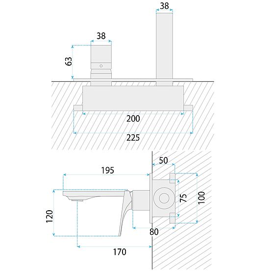 Miscelatore da Incasso per Lavabo REA Joe Oro Spazzolato