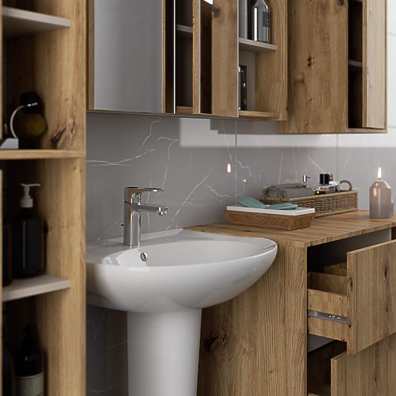 MOBILE BAGNO SOTTO LAVABO VAMI W90 2SZ 2P PK ROVERE ARTISAN / CASHMERE
