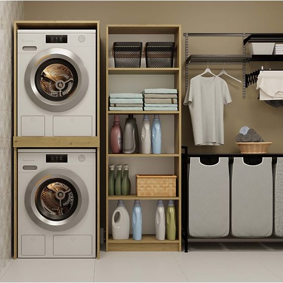 Mobile da bagno per lavatrice e asciugatrice POLA TWIN Colonna DUB ARTISAN