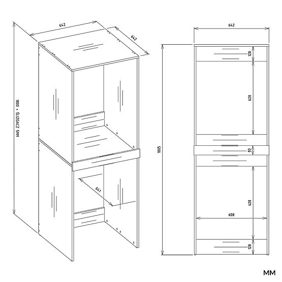 Mobile da bagno per lavatrice e asciugatrice POLA TWIN Colonna DUB ARTISAN