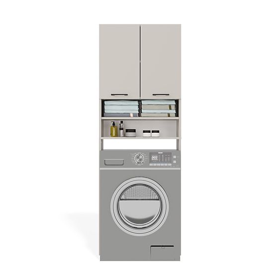 Mobile da bagno sopra lavatrice POLA DK CASHMERE BEIGE Scaffale Colonna 180X64X30