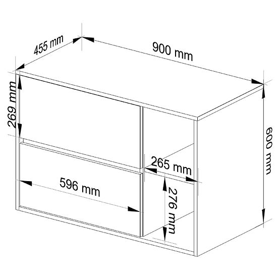 MOBILE DA BAGNO SOTTO LAVABO VAMI W90 2SZ 2P PK BIANCO / GRIGIO GRAFITE