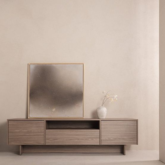 Mobile TV a due ante con cassetto Kanso, rovere perlato