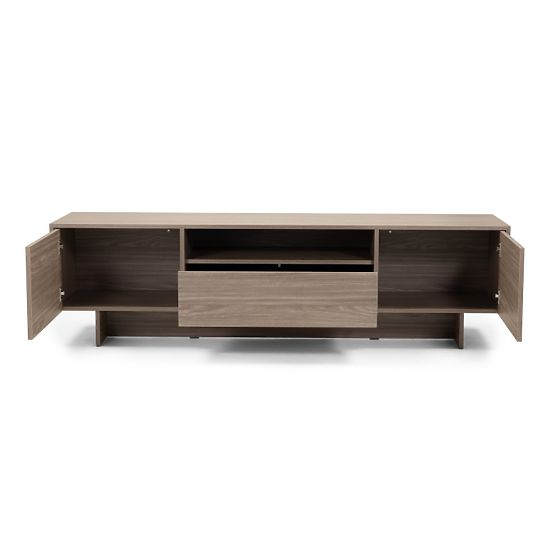 Mobile TV a due ante con cassetto Kanso, rovere perlato