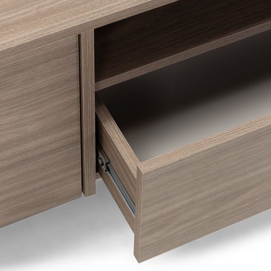 Mobile TV a due ante con cassetto Kanso, rovere perlato