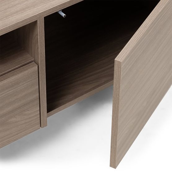 Mobile TV a due ante con cassetto Kanso, rovere perlato