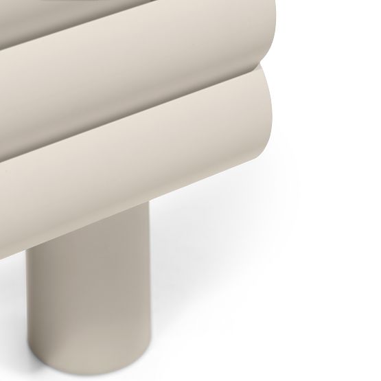 Mobile TV Anatra, scanalato, beige, forme arrotondate