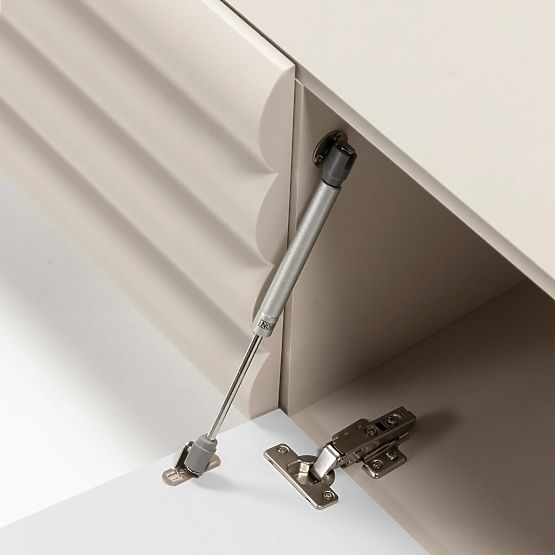 Mobile TV Anatra, scanalato, beige, forme arrotondate