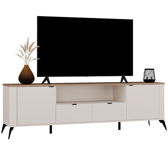 Mobile TV CORDOBA 2S2S Beige Cashmere Rovere Castello Mobile TV 2 Cassetti