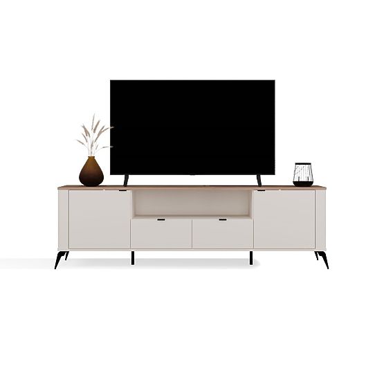 Mobile TV CORDOBA 2S2S Beige Cashmere Rovere Castello Mobile TV 2 Cassetti
