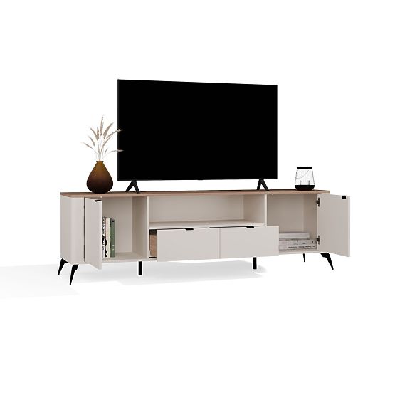 Mobile TV CORDOBA 2S2S Beige Cashmere Rovere Castello Mobile TV 2 Cassetti