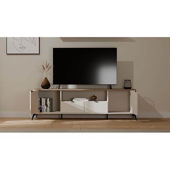 Mobile TV CORDOBA 2S2S Beige Cashmere Rovere Castello Mobile TV 2 Cassetti