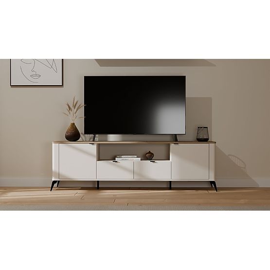 Mobile TV CORDOBA 2S2S Beige Cashmere Rovere Castello Mobile TV 2 Cassetti