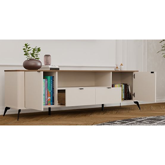 Mobile TV CORDOBA 2S2S Beige Cashmere Rovere Castello Mobile TV 2 Cassetti