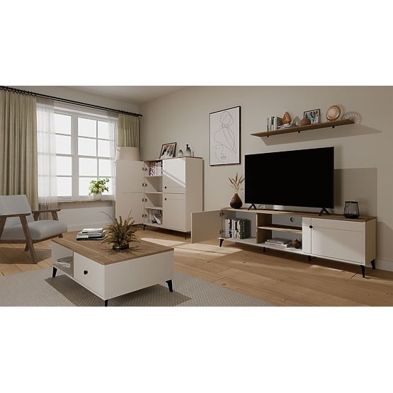 Mobile TV POINT 2D Cashmere Beige Rovere Castello Mobile Sotto TV 2 Ante