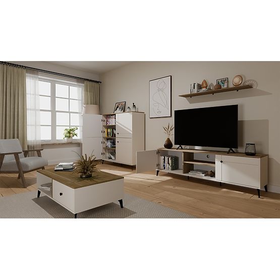 Mobile TV POINT 2D Cashmere Beige Rovere Castello Mobile Sotto TV 2 Ante