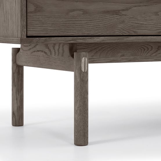 Mobile TV Quadri con cassetti, legno massello di rovere, impiallacciatura, marrone espresso