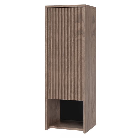 Mobiletto da bagno, colonna bassa Pezzo noce, scanalato