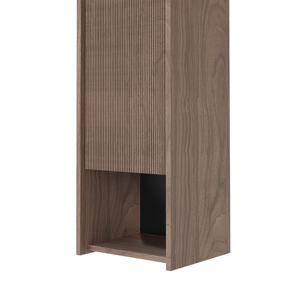 Mobiletto da bagno, colonna bassa Pezzo noce, scanalato
