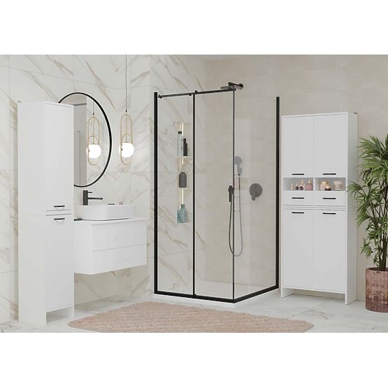 Mobiletto da bagno NINA 1K BIANCO 1 Cesto per biancheria Colonna da bagno