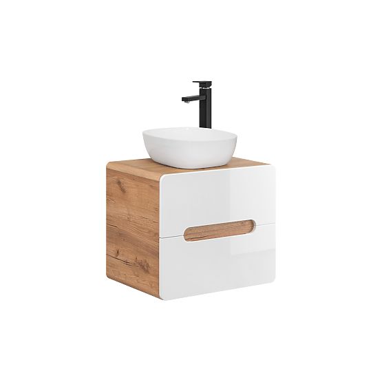 Mobiletto sotto lavabo da appoggio 60 cm 2 cassetti