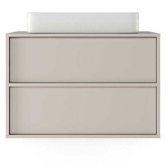 Mobiletto sotto lavabo da appoggio Mossy, 80 cm, cashmere
